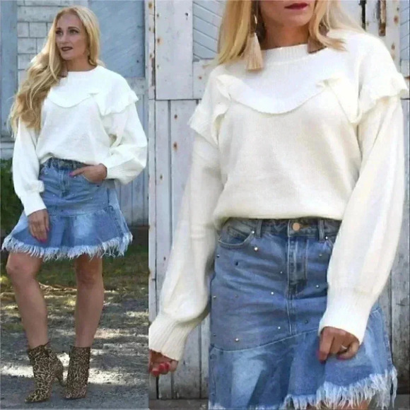 STEPH Cream Knit Sweater - Picture 1 of 4